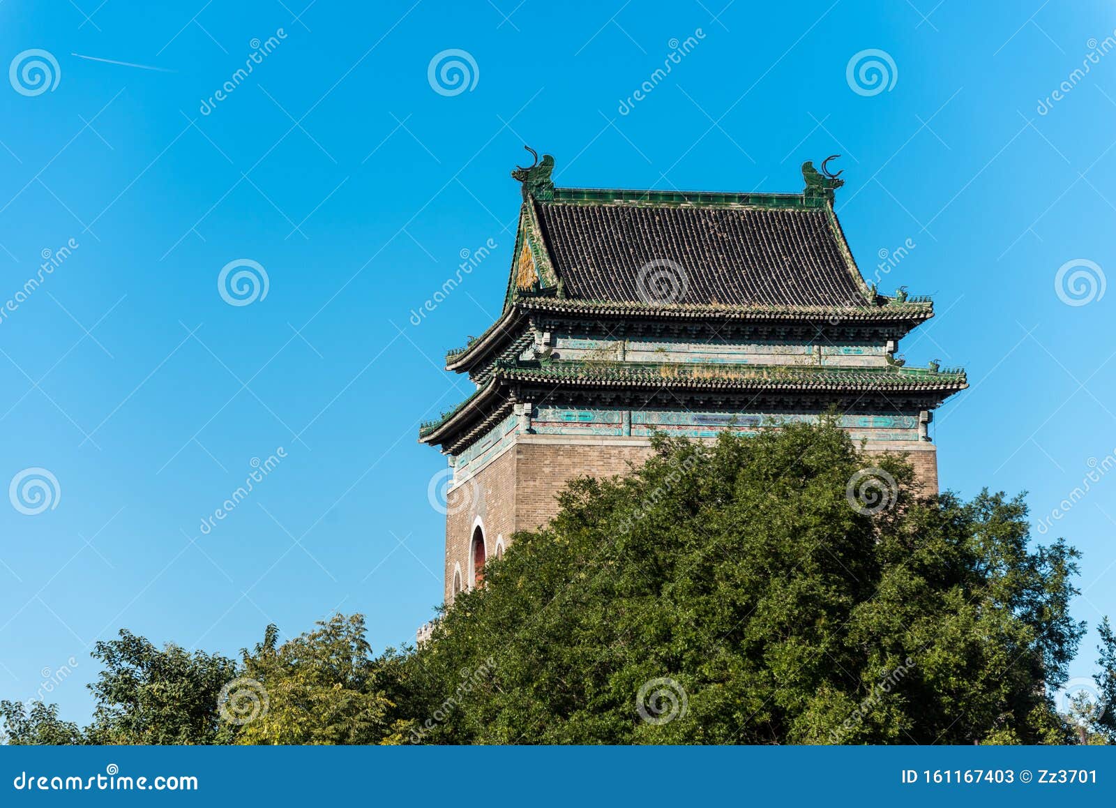 a landmark of the gulou Ã¯Â¼Ëbell tower or drum tower in the old town of beijing, china